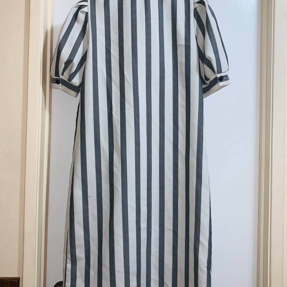 Vintage roe frocks striped button up suit dress - Picture 2 of 4